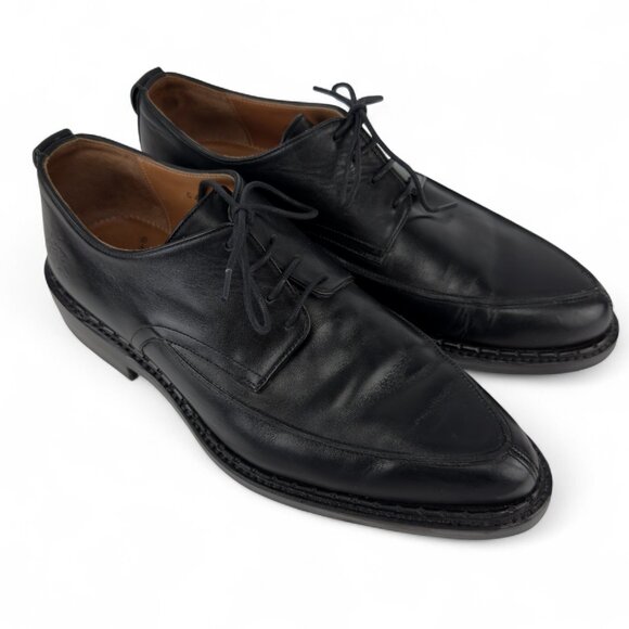 JOHN FLUEVOG Moneymaker Goodyear Welt Leather Sole Black Derby Shoes Size 8 - Picture 4 of 15